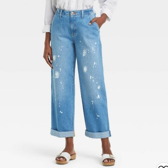 Universal Thread™ High Rise Relaxed Straight Ankle Jeans w/Splatter Detail 27R - Picture 2 of 10